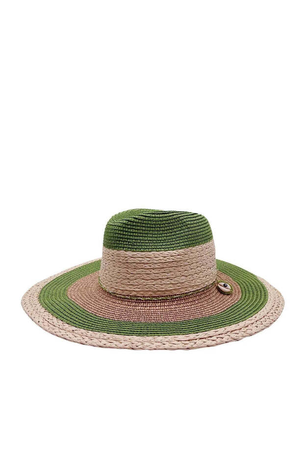TWO-TONED STRAW HAT