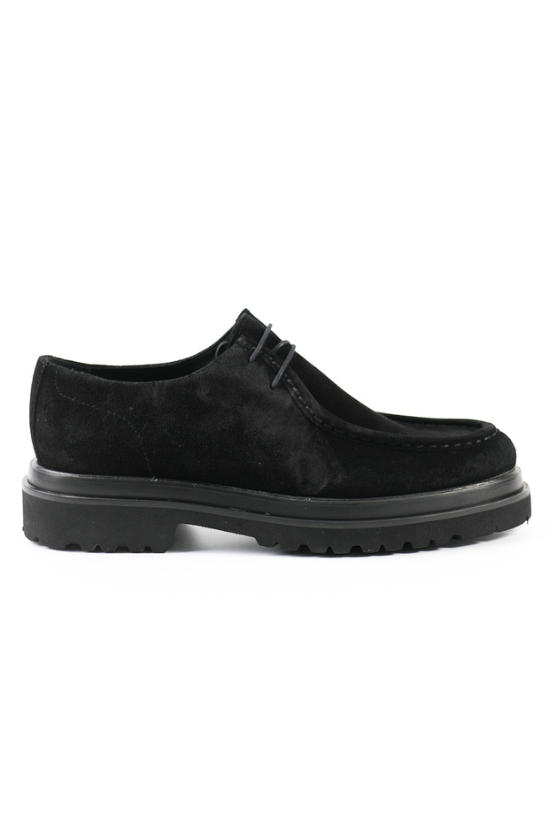 Genuine Suede Leather Black Men's Shoes Eva Sole - 3094