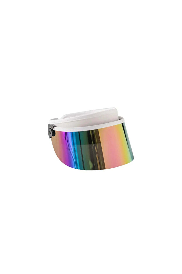 HALF WHITE VISOR IN RAINBOW