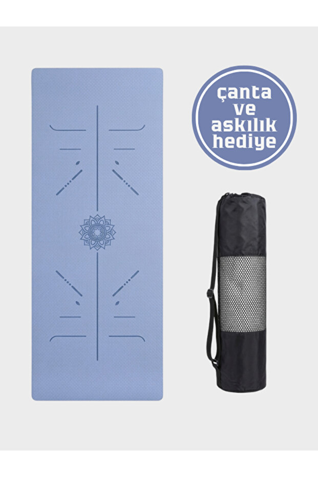 XTR Fitness Yoga Matı Ekstra Konforlu- 8mm Ekolojik Tpe Pilates Yoga Minderi Huzur Mavisi (Serenity Blue)