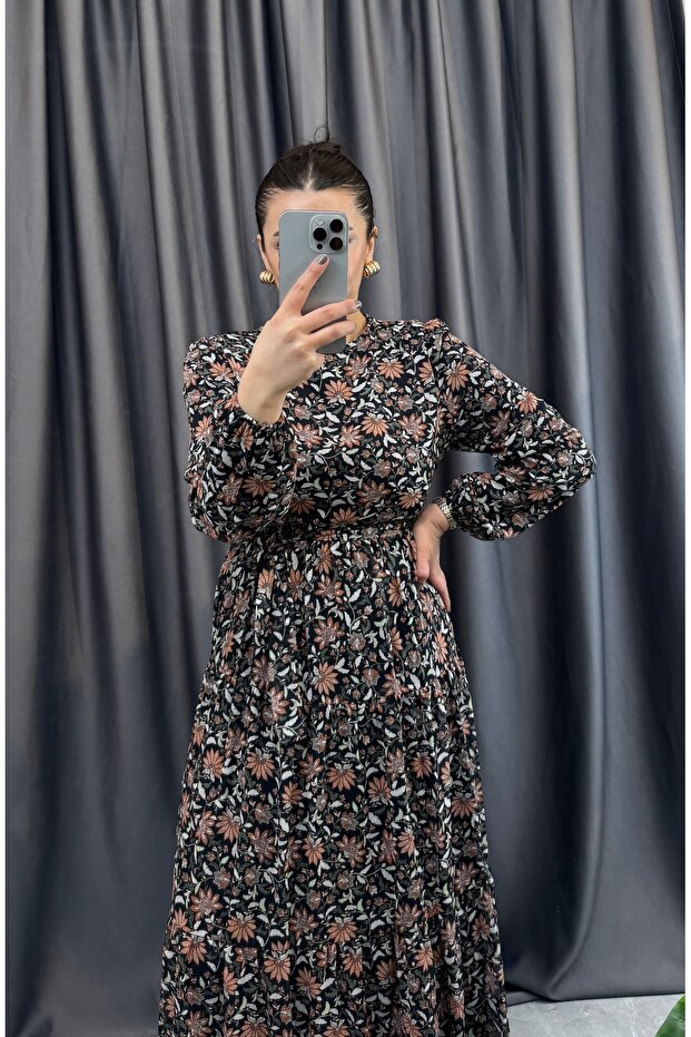 Chiffon Patterned Dress - 2