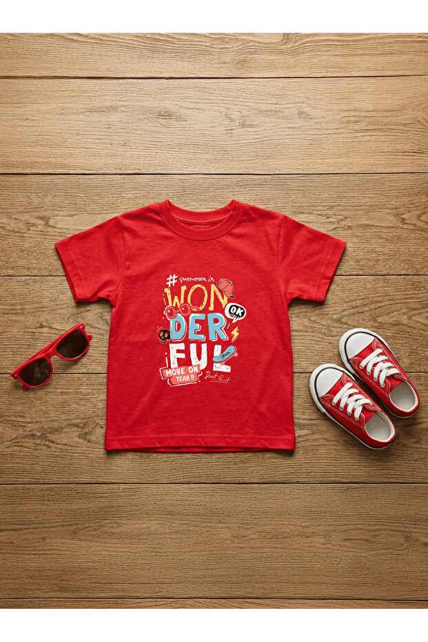 Wonderful Printed 100% Cotton Crew Neck Kids T-Shirt
