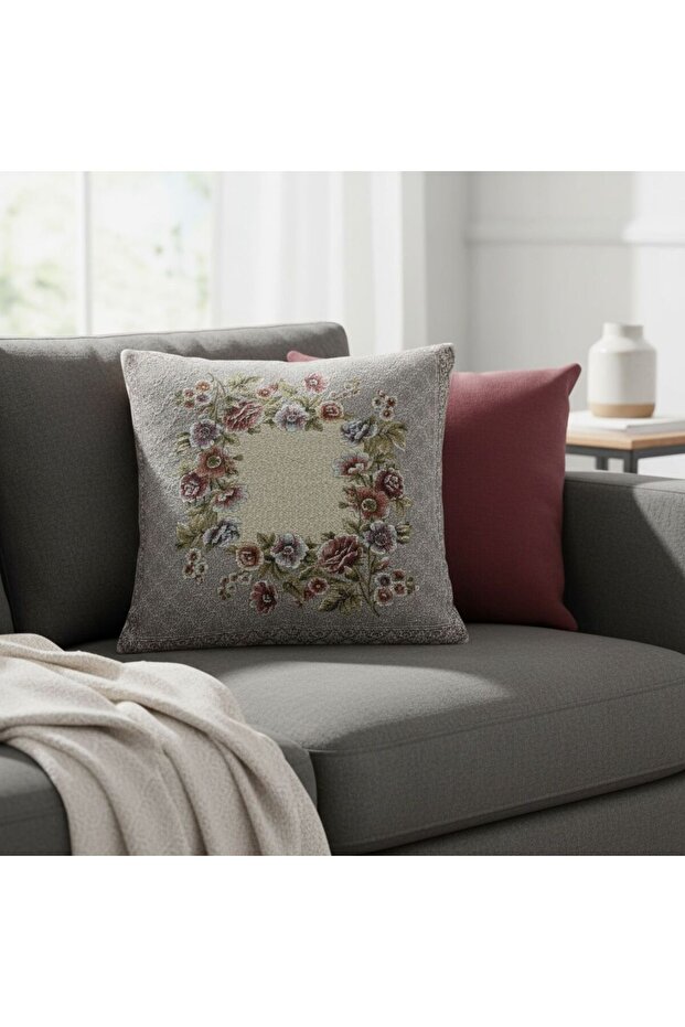 غطاء وسادة مزخرف بنمط ثنائي الاتجاه من كارلا لورين-21 مقاس 45x45