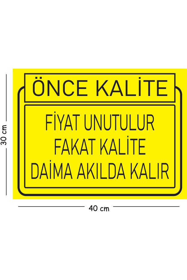 Metal Price Tag: Forgotten, but Quality Remains in Mind 30X40 cm A3 Warning Occupational Safety Sign