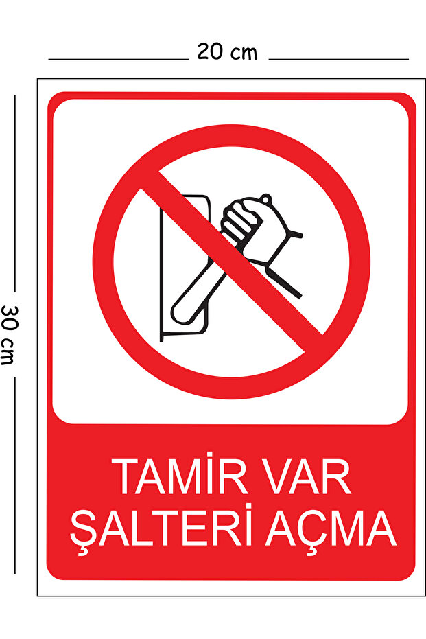 Metal Repairing Yes Switch on 20X30 cm A4 Warning Work Safety Sign