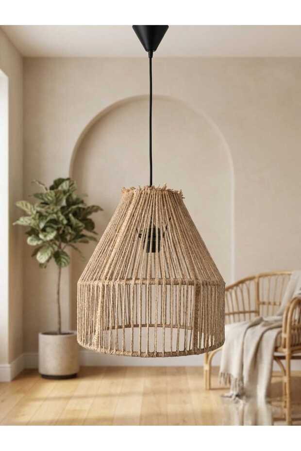 bohem avize sarkıt hasır örme - 3