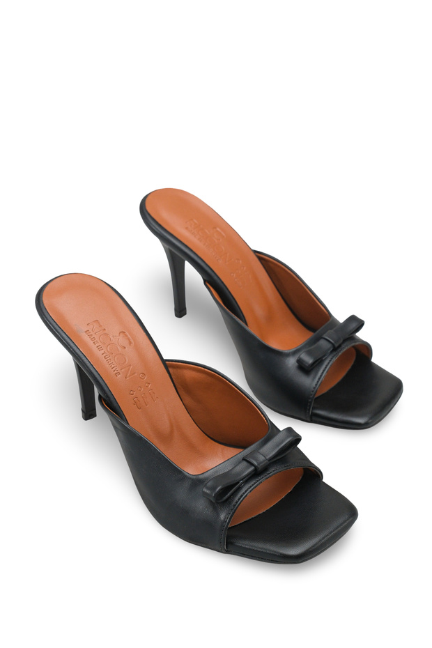 Lyra Amara Women's Thin Heeled Slippers 0012718 Black Skin