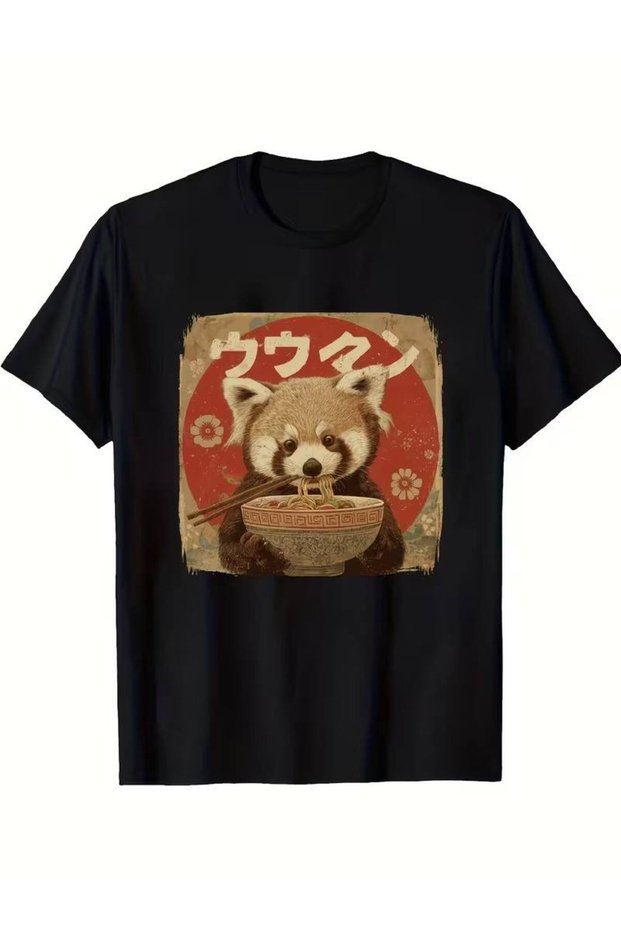 Black Unisex Oversize T-Shirt Printed Men's Women's Relaxed Fit Casual Trend Streetwear