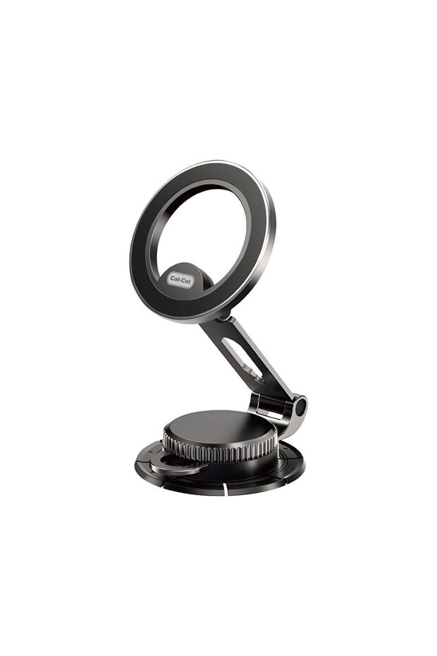 Cat-Cot Magnetic Car Dashboard Mount - Universal Foldable Phone Stand with Silicone Grip