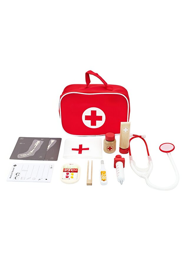19-Piece Wooden Doctor's Bag Play Set