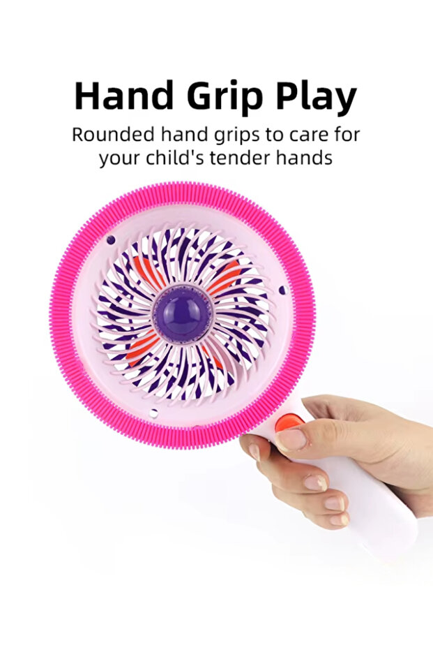 Bubble Blower Fan Toy with Bubble Solution & Tray, One-Button Big Bubbles - 5