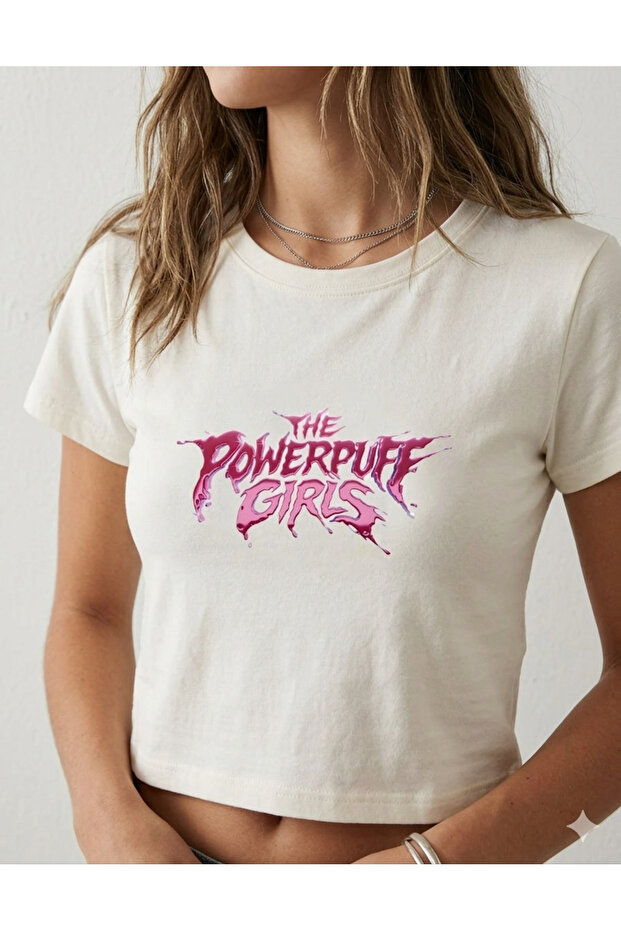 قميص أبيض مطبوع عليه The Powerpuff Girls