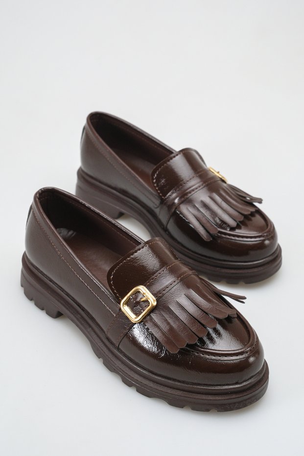 Women's Loafer Moccasin Casual Tassel Detailed Daily Shoes Tonyas Brown