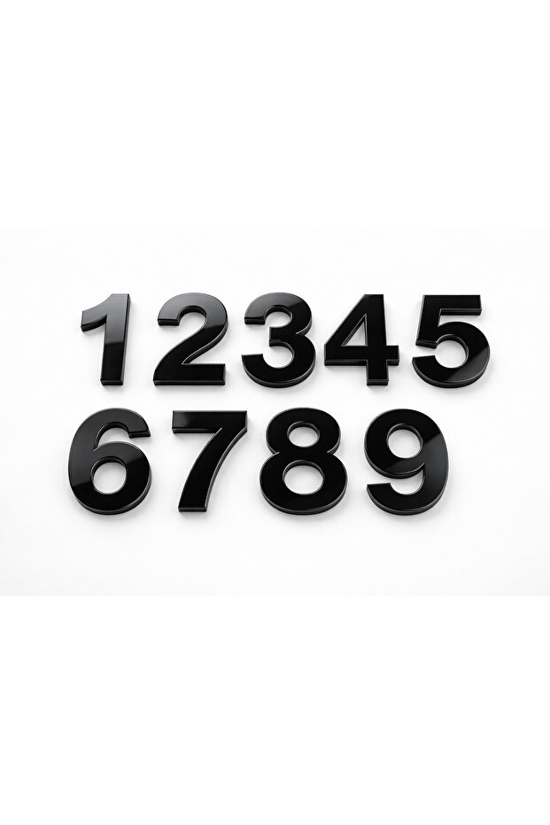 Apartment -Hotel- Wall - Door Numbers from 1 to 9 3 mm Black Plexi 10cm Self-Adhesive