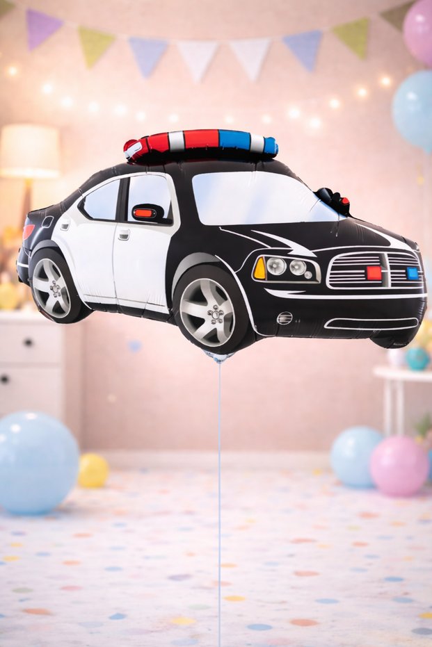 Police Car Foil Balloon 66 cm Police Themed Birthday Party Decoration Kids Balloon Decor
