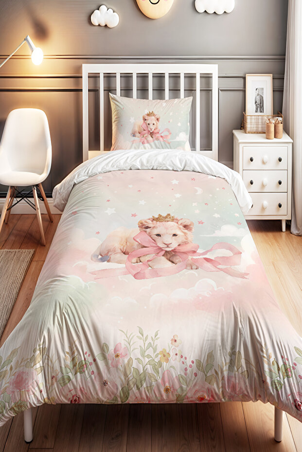 Baby Lion Patterned Single Baby Kids Bedding Set