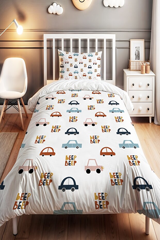 Small Driving Pattern Single Baby Kids Bedding Set