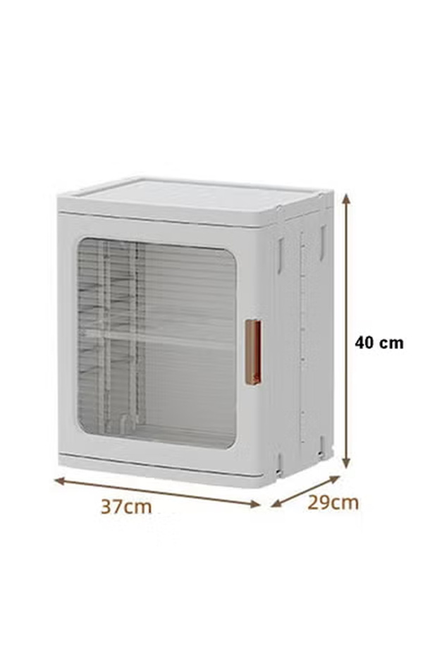 Single Layer Clear Folding Storage Boxes with Wheels - 2