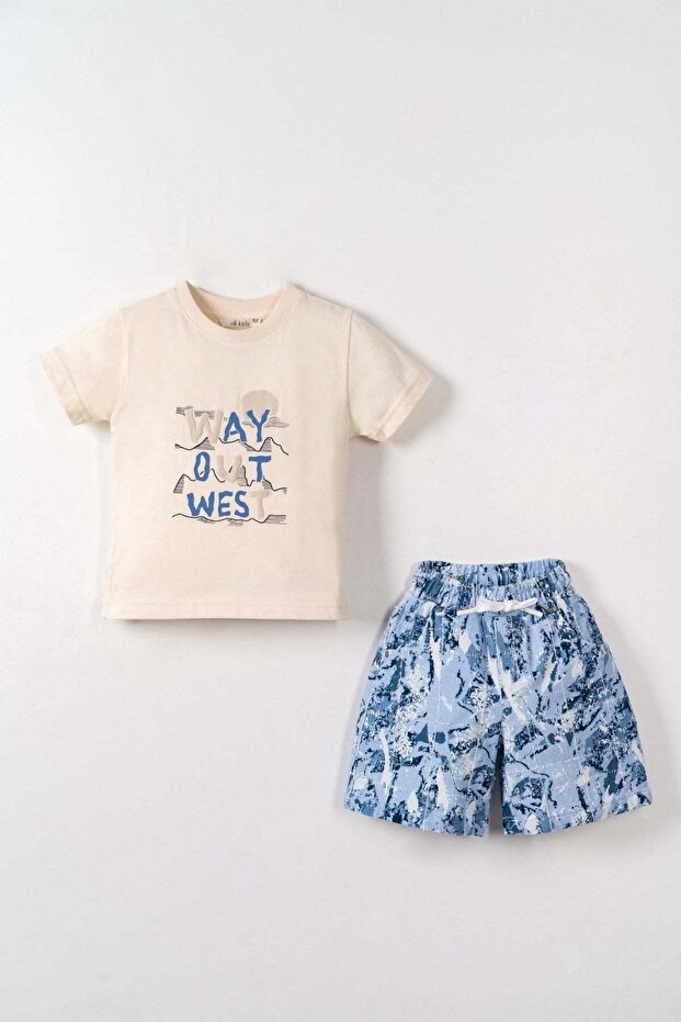 Baby Boy 1-4 Years Old Camouflage Patterned Elastic Waist Shorts Blue