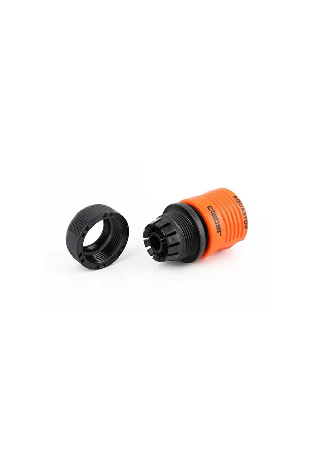 Automatic Coupling with Aquastop, 1/2inch, Black/Orange