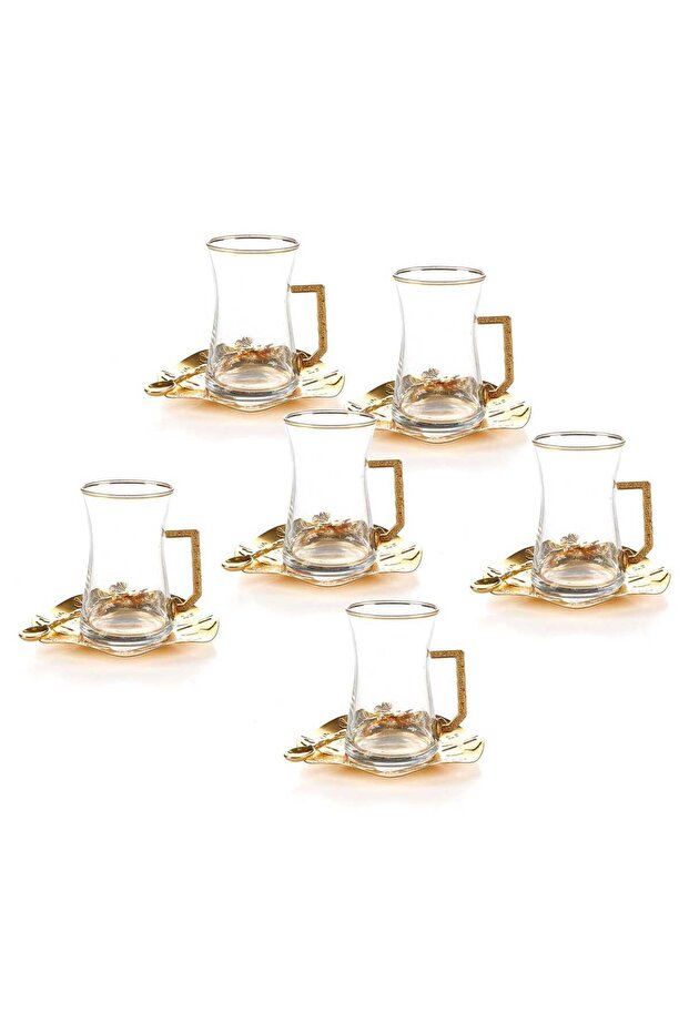 Helvacioglu Steel with Gold Plated Gift Set, 18 Pcs