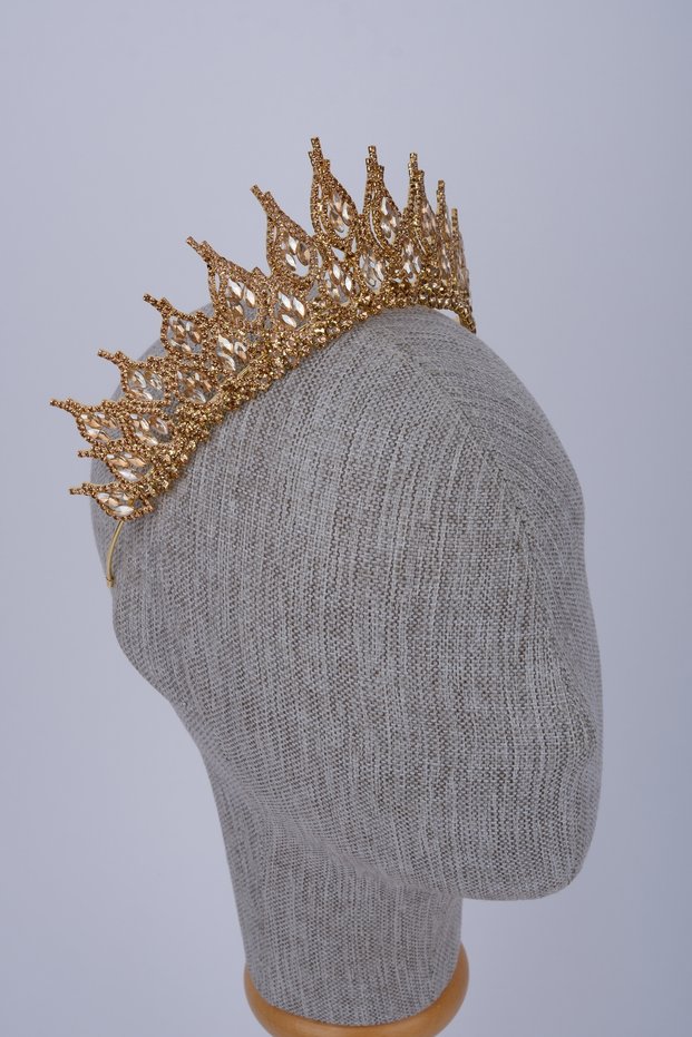 Crystal Stone Bridal Crown Henna Night Wedding Party Hair Accessory Stylish Design