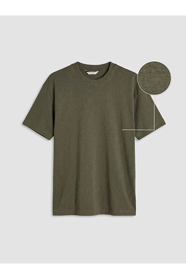 Khaki Crew Neck Men's T-Shirt