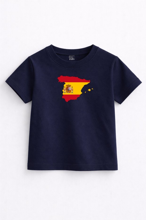 Spain Spirit - Spain Map Flag Printed Kids T-Shirt