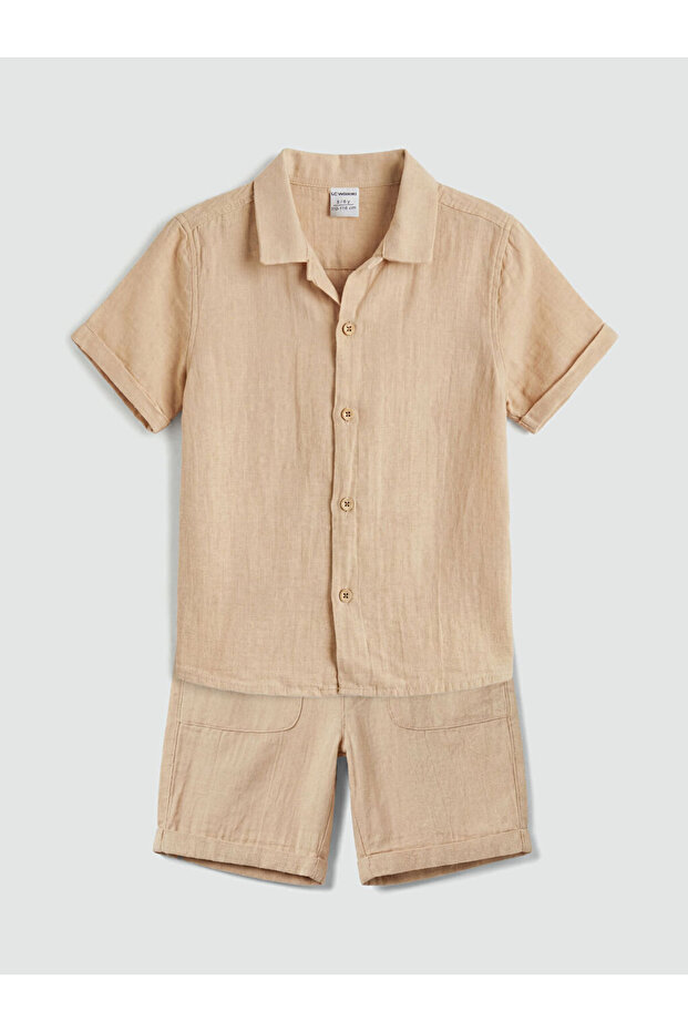 Lcw Kidsbeige Boys' Shirt and Shorts
