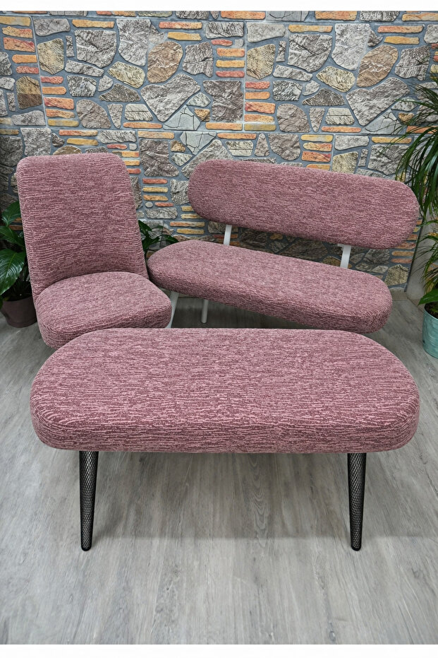 New Model Bench and Pouf Set Cover Set - 2 Chairs, 1 Bench, 1 Pouf Cover