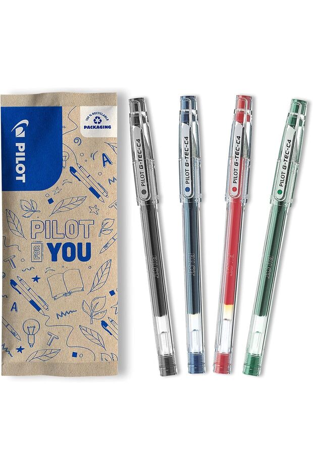 G-Tec-C Gel Ink Rolling Ball Pens, Ultra Fine Point (0.4mm), Black/Blue/Red/Green/Purple Inks,