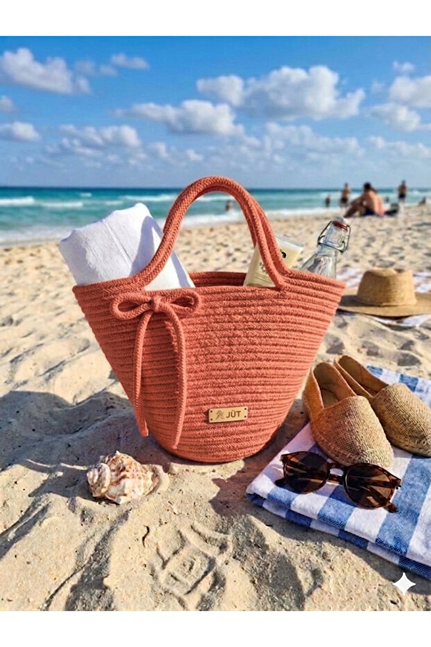 Midi Length Days of Vacation Straw Beach Bag