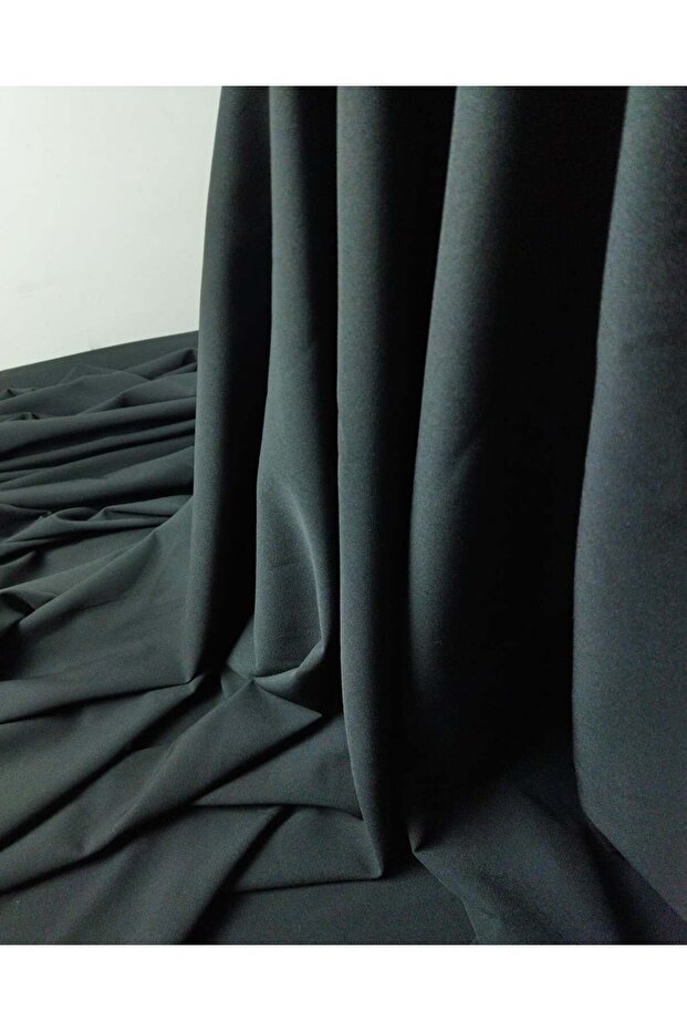 Black Color Crepe Gabardine Fabric (Width 135 cm X Length 95 cm)