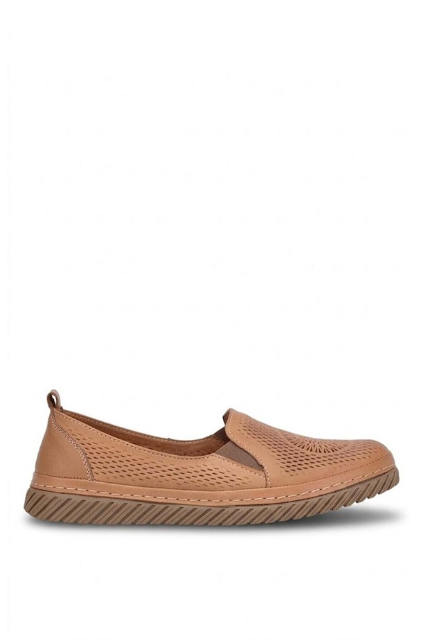 D26Ya-645 Women's Genuine Leather Casual Shoes Tan