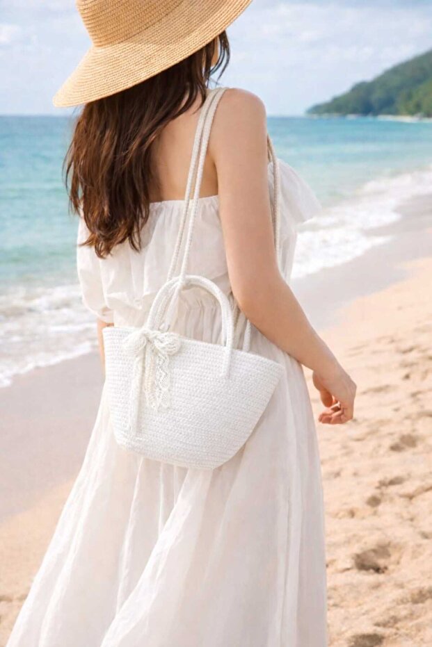 Daily Vacation Straw Beach Crossbody Bag
