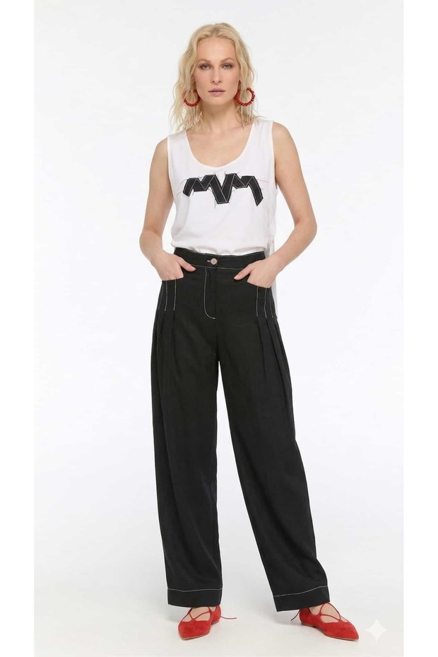 Button-Detail Blouse