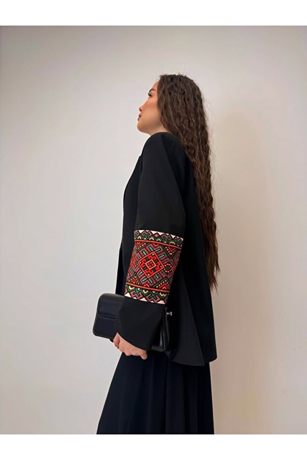 Patterned Oversize Blazer Jacket - 4