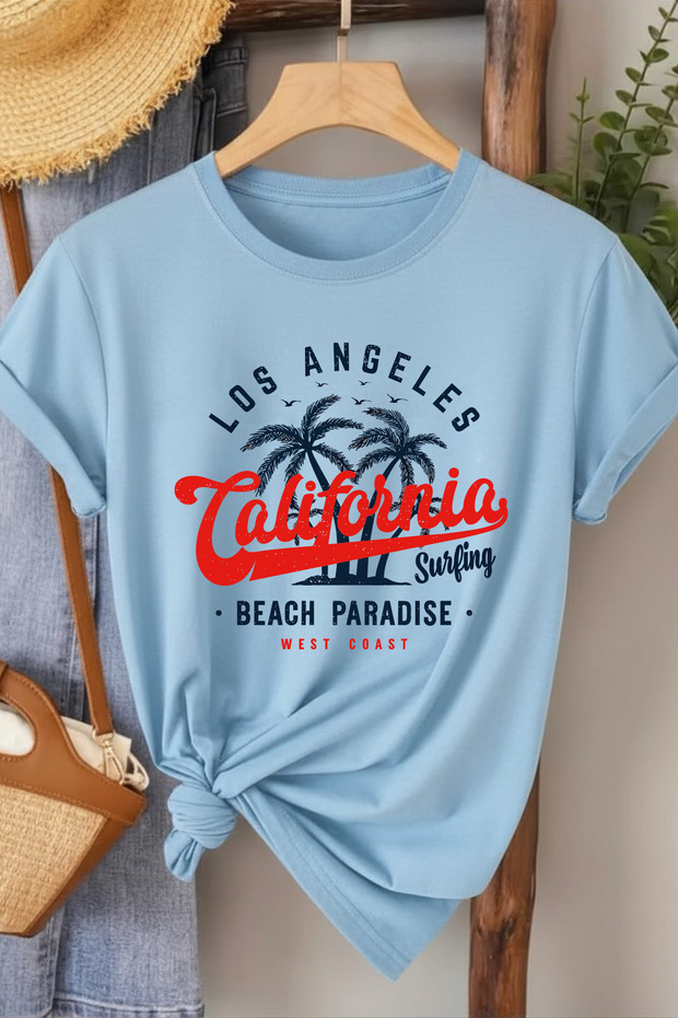 California Beach Paradise Printed Women's T-Shirt