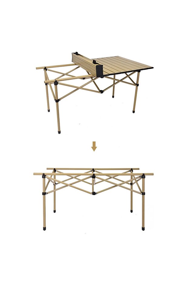Folding Camping Table Carbon Steel Portable Outdoor Table for Picnic BBQ Fishing Easy Setup