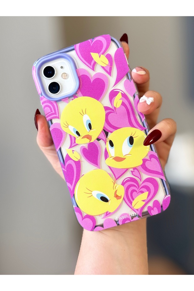 Iphone 11 frame protective case with cute pattern transparent cover