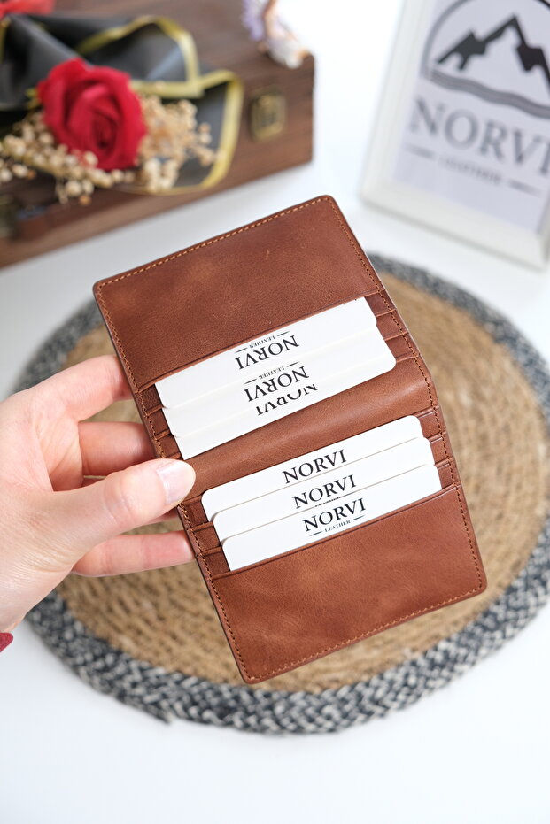 Genuine Leather Double Coin Compartment Magnetic Card Holder Wallet 1337