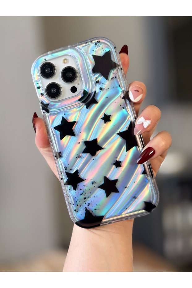 iPhone 14 Pro Max Hologram Film Star Pattern Anti-Impact Protective Case