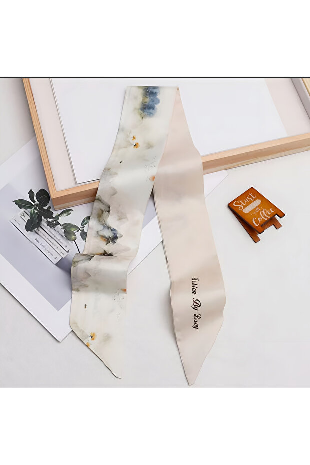 Design Scarf - Thin Neck Shawl - Bag Accessory - 84cm