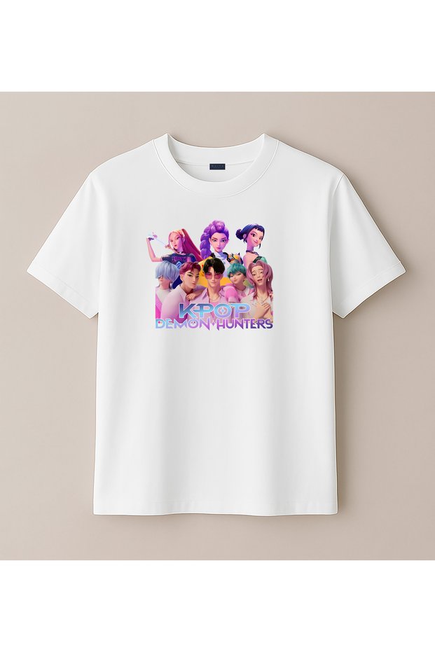 Kpop Demon Hunters Demon Hunters Printed T-Shirt for Girls 4-13 Years - Huntr/X