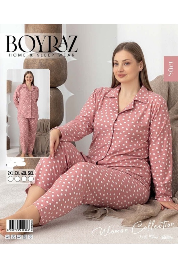 Boyraz Suede Polka Dot Pajama Set