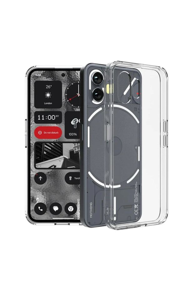 Nothing Phone 2 Compatible Silicone Case - Pastel Color Tone Flexible Cover with Camera Protection - Transparent