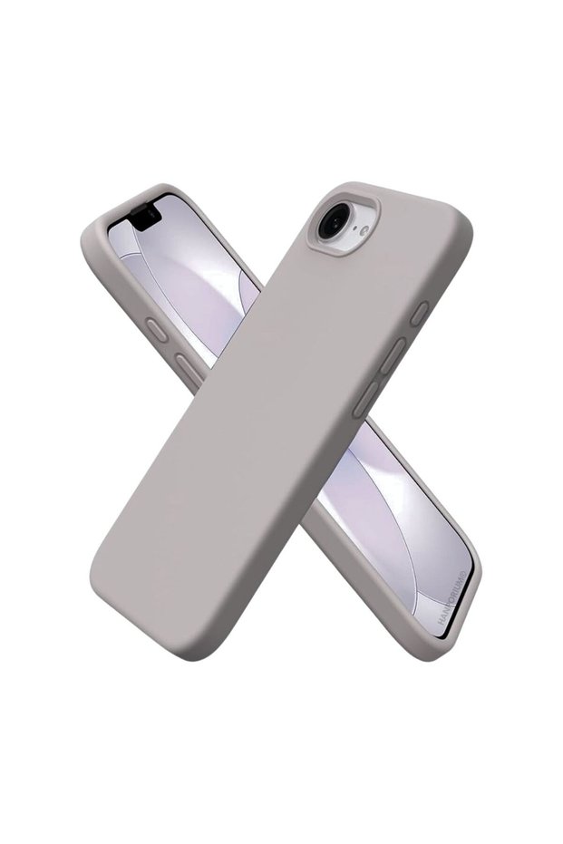 iPhone 17E Compatible Silicone Case - Pastel Color Tone Flexible Cover with Camera Protection - Gray