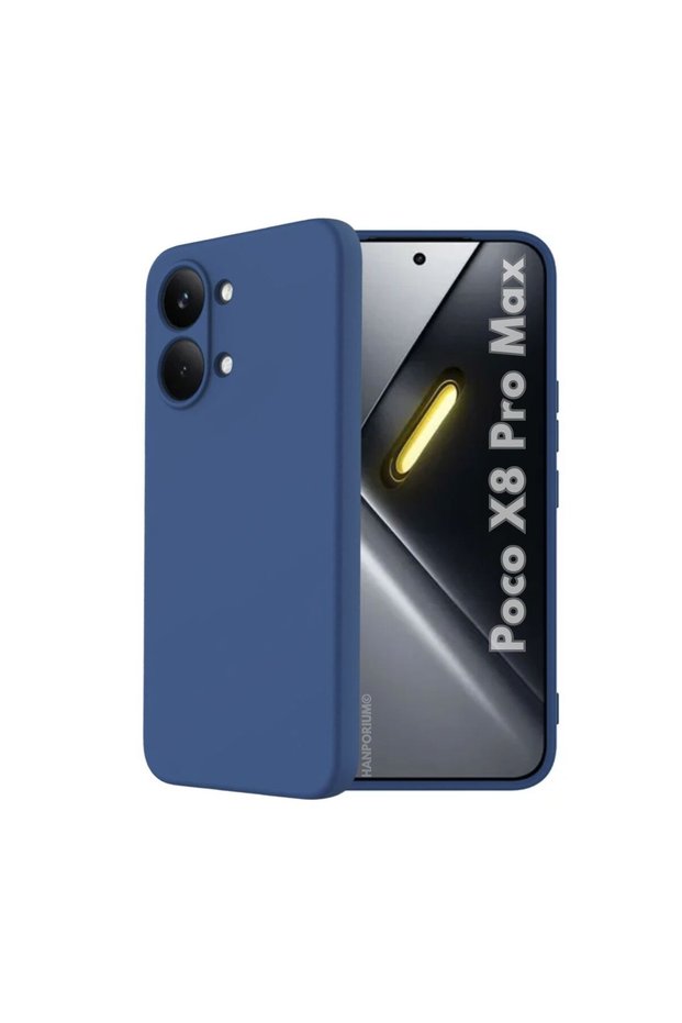 Poco X8 Pro Max 5g Compatible Silicone Case - Pastel Color Flexible Cover with Camera Protection - Navy Blue