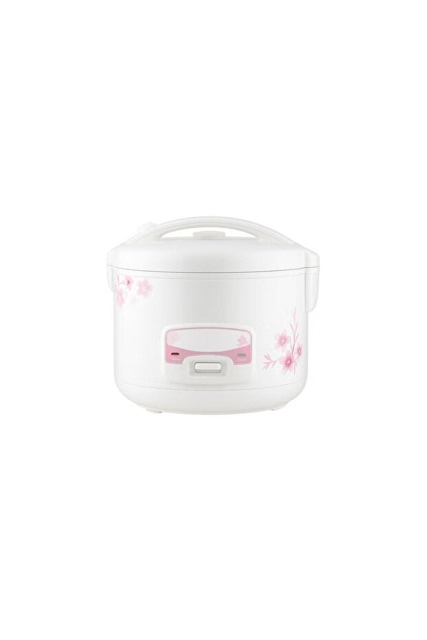 2.2L Electric Rice Cooker 900W with Non-Stick Pot & Automatic Keep Warm Function - Floral Design