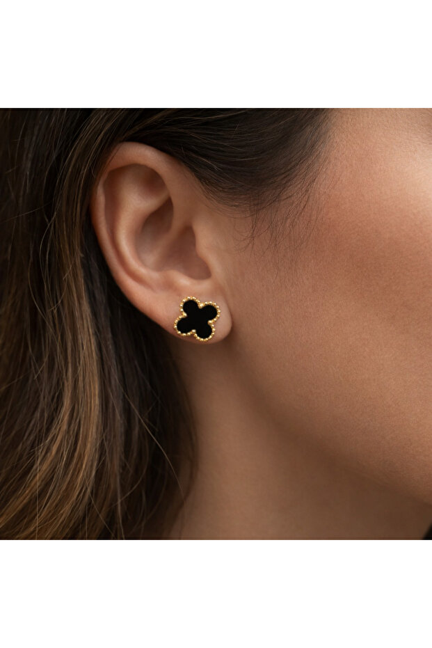 Yonca Model, Gold, Paslanmaz Çelik Küpe